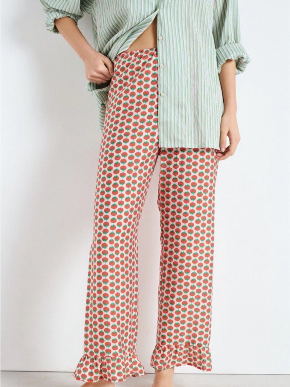 NWT American Vintage Small Printed tomato Wide-Leg Pants